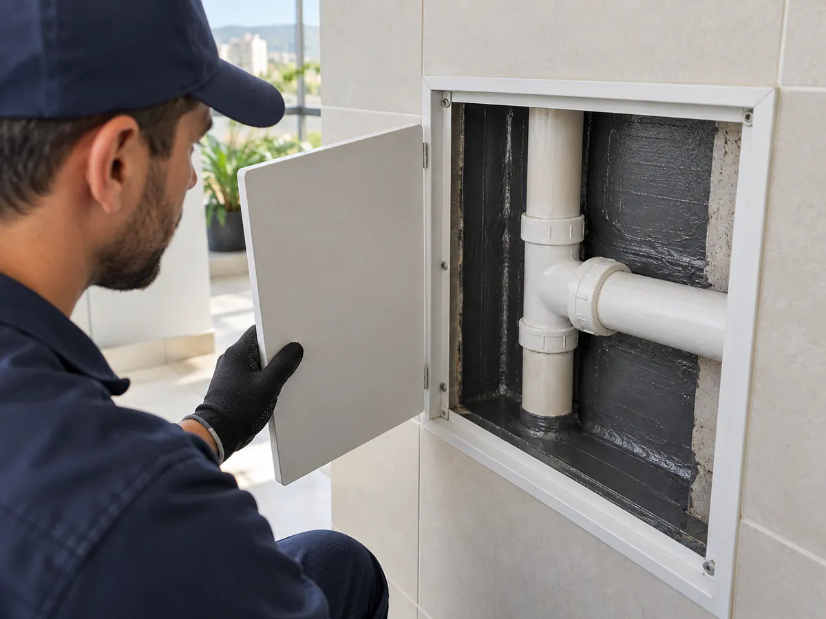 Detalhe do acabamento do serviço de reparo de infiltração em Campinas